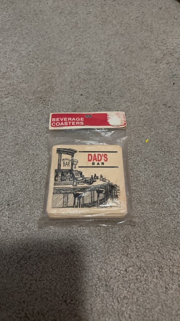 Vintage Maude Corporation Dad's Bar Beverage Coasters Set