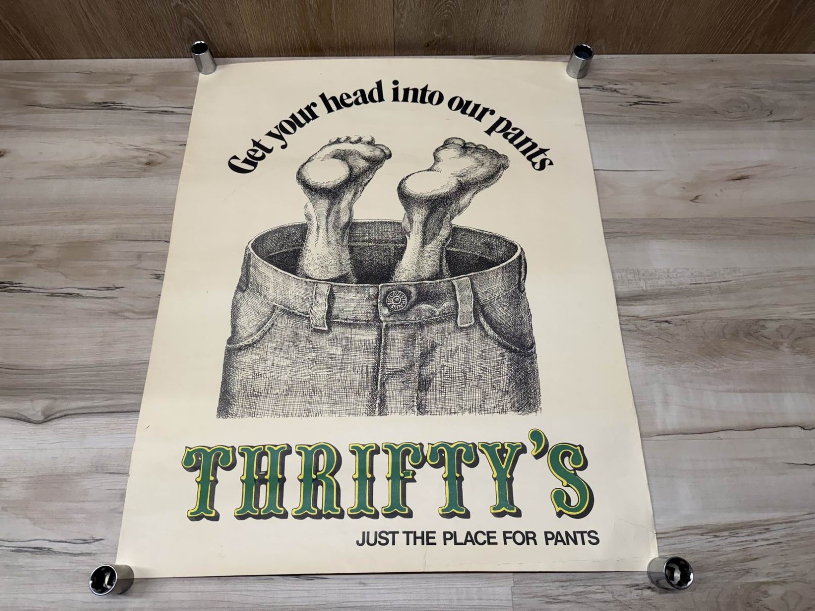 Very Rare Levi's Jeans 1970's THRIFTY'S Canada Clothing Store Advertising Poster Very Rare Levi's Jeans 1970's THRIFTY'S Canada Clothing Store Advertising Poster