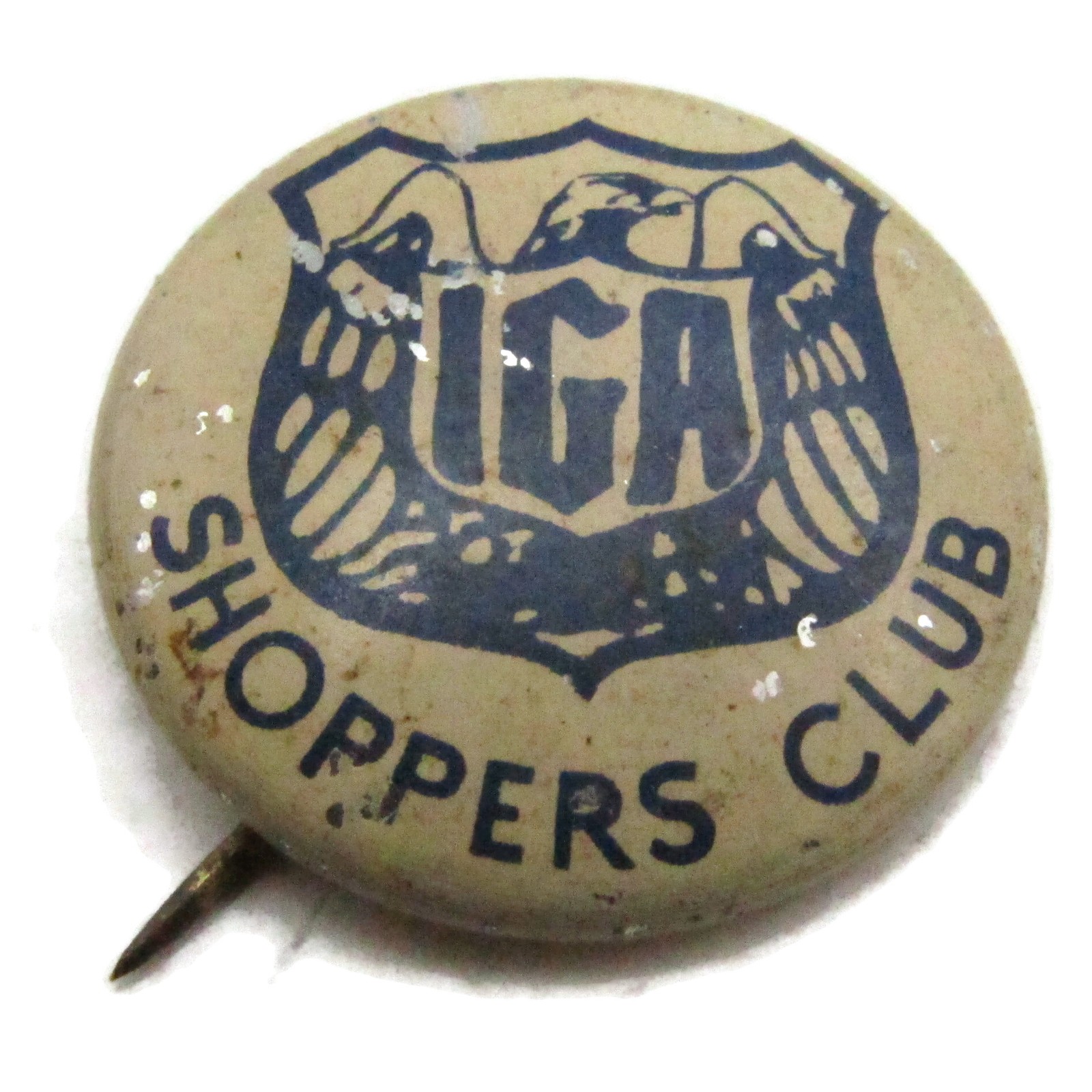 Vintage IGA Shoppers Club Grocery Store Advertising Pinback Button