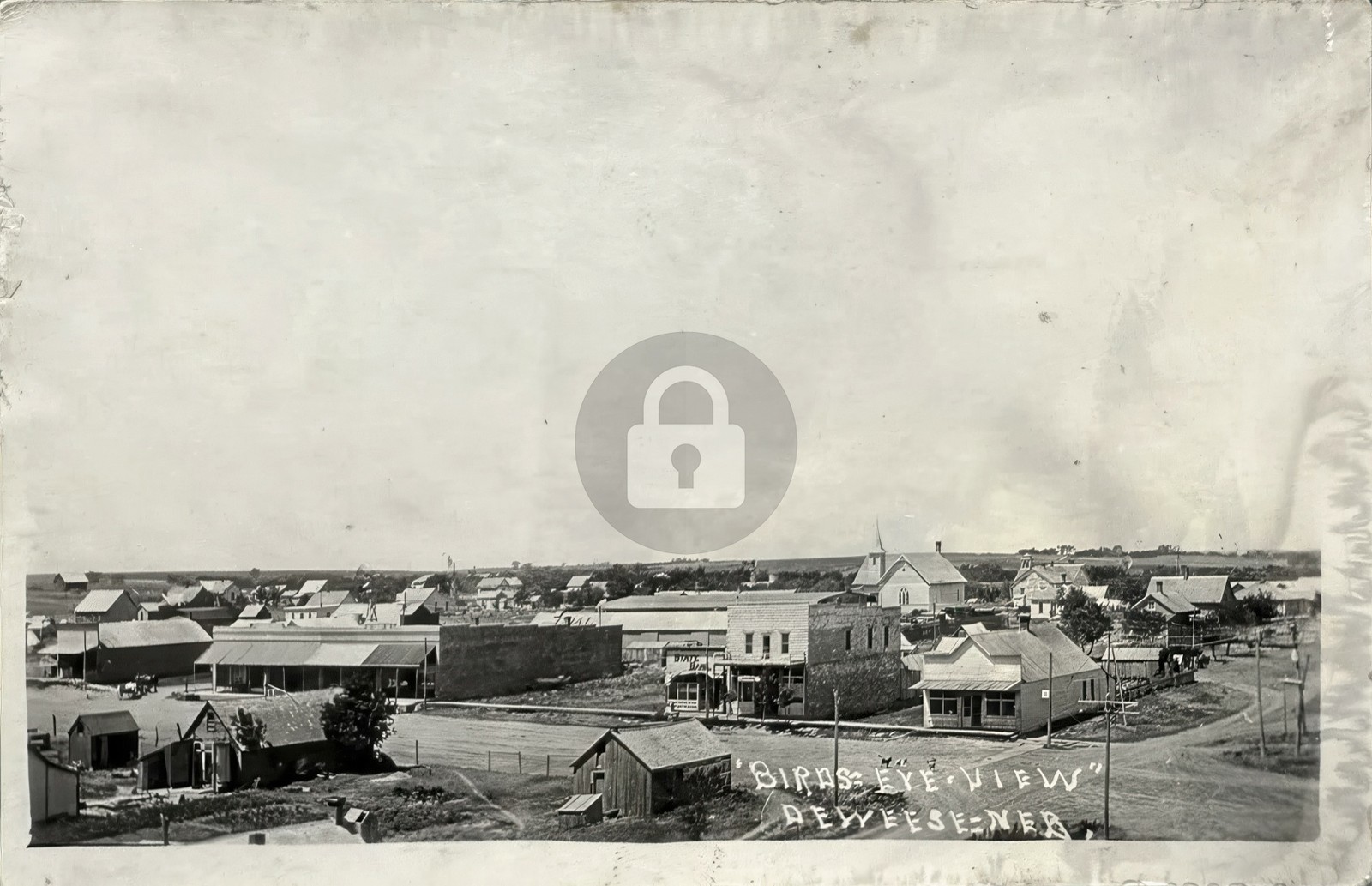 Deweese NE Nebraska Birdseye Town Bank Stores c1910 RPPC Photo Postcard COPY Deweese NE Nebraska Birdseye Town Bank Stores c1910 RPPC Photo Postcard COPY