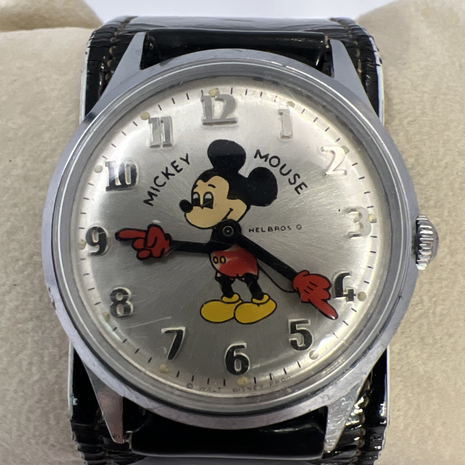 Vintage Helbros Mickey Mouse Watch 17 Jewel Mechanical Walt Disney Prod Runs Vintage Helbros Mickey Mouse Watch 17 Jewel Mechanical Walt Disney Prod Runs