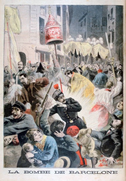 Bomb in Barcelona 1896 On June 7 a bomb probably planted by anarch- Old Photo