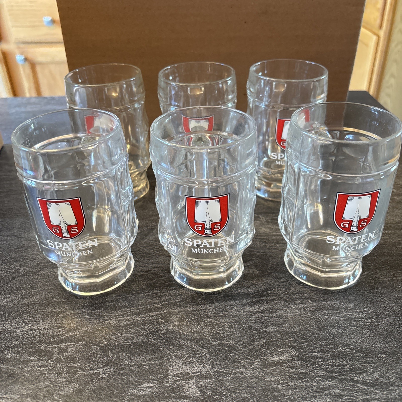 Set Of 6 Vintage Spaten Mug Beer Glasses .25L  5\