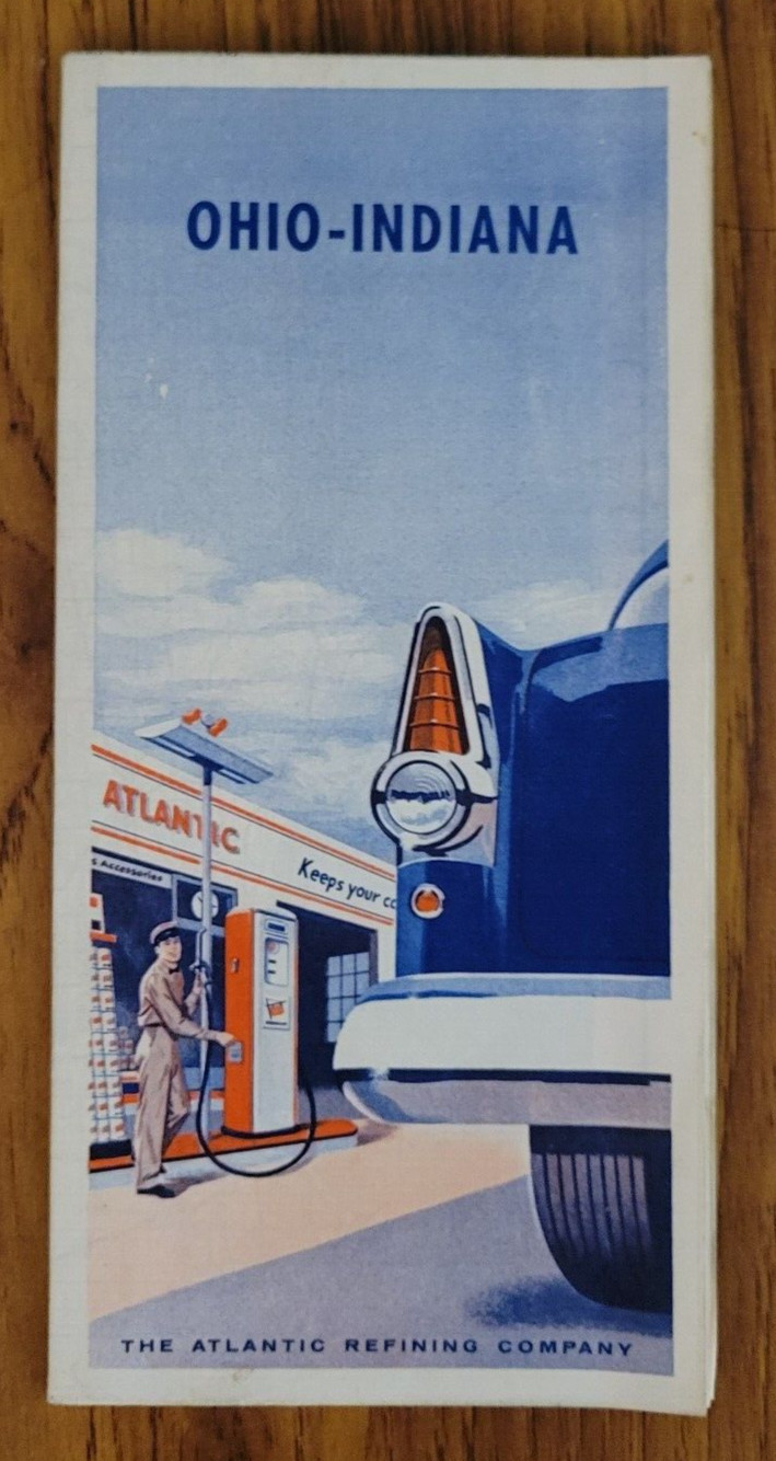 1956 OHIO INDIANA Rand McNally Road Map The Atlantic Refining Company 1956 OHIO INDIANA Rand McNally Road Map The Atlantic Refining Company