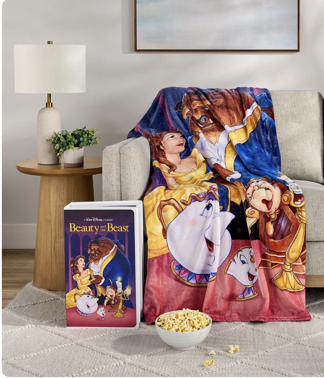 NEW Disney Beauty And The Beast VHS Boxed Silk Touch Throw, 50\