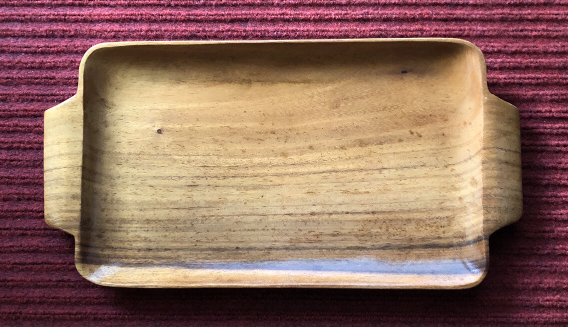1960\'s Vintage LINA VIZCARRA OANDASAN Modernist, Stylized Wood Tray EUC
