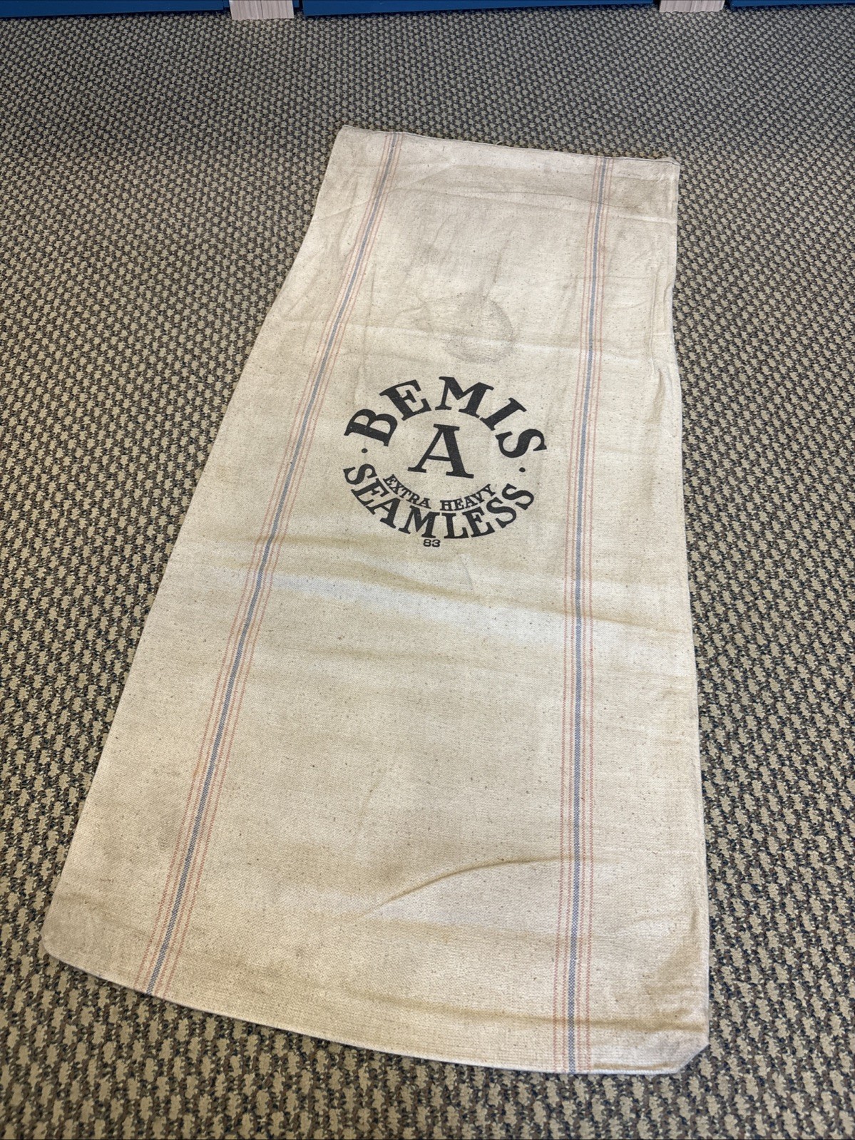 Vintage Bemis A Seamless Heavy Feed Seed Sack Cotton Size 45” X 20” Canvas Vintage Bemis A Seamless Heavy Feed Seed Sack Cotton Size 45” X 20” Canvas