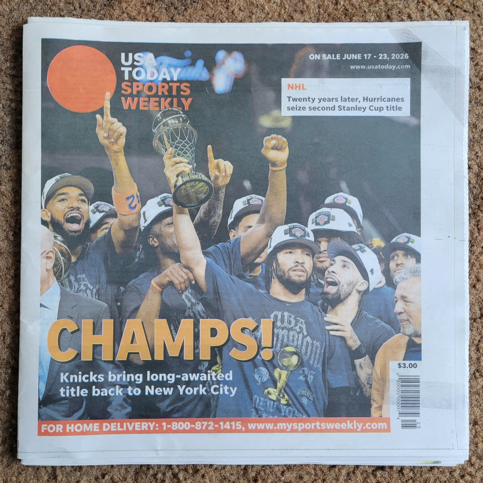 USA Today Sports Weekly Newspaper June 17 2026 NEW YORK KNICKS NBA FINALS CHAMPS