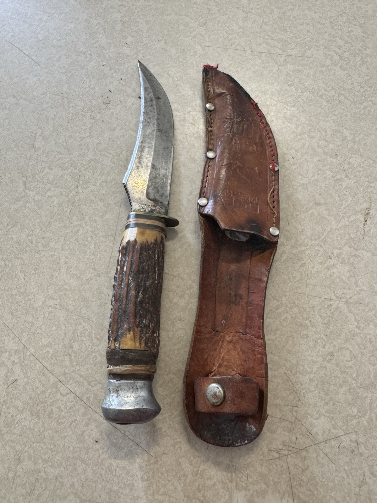 Vintage Edge Brand 496  Knife Solingen Germany Stag