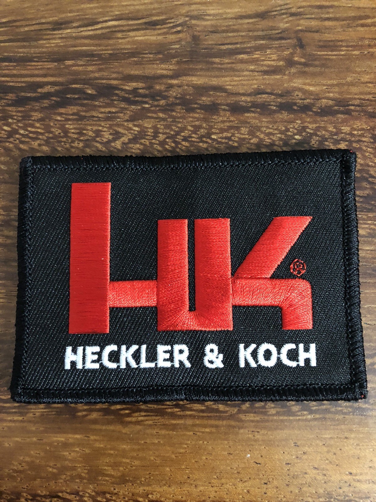 HK FIREARMS HECKLER & KOCH LOGO PATCH HOOK FASTENER BACKING PATCH H&K