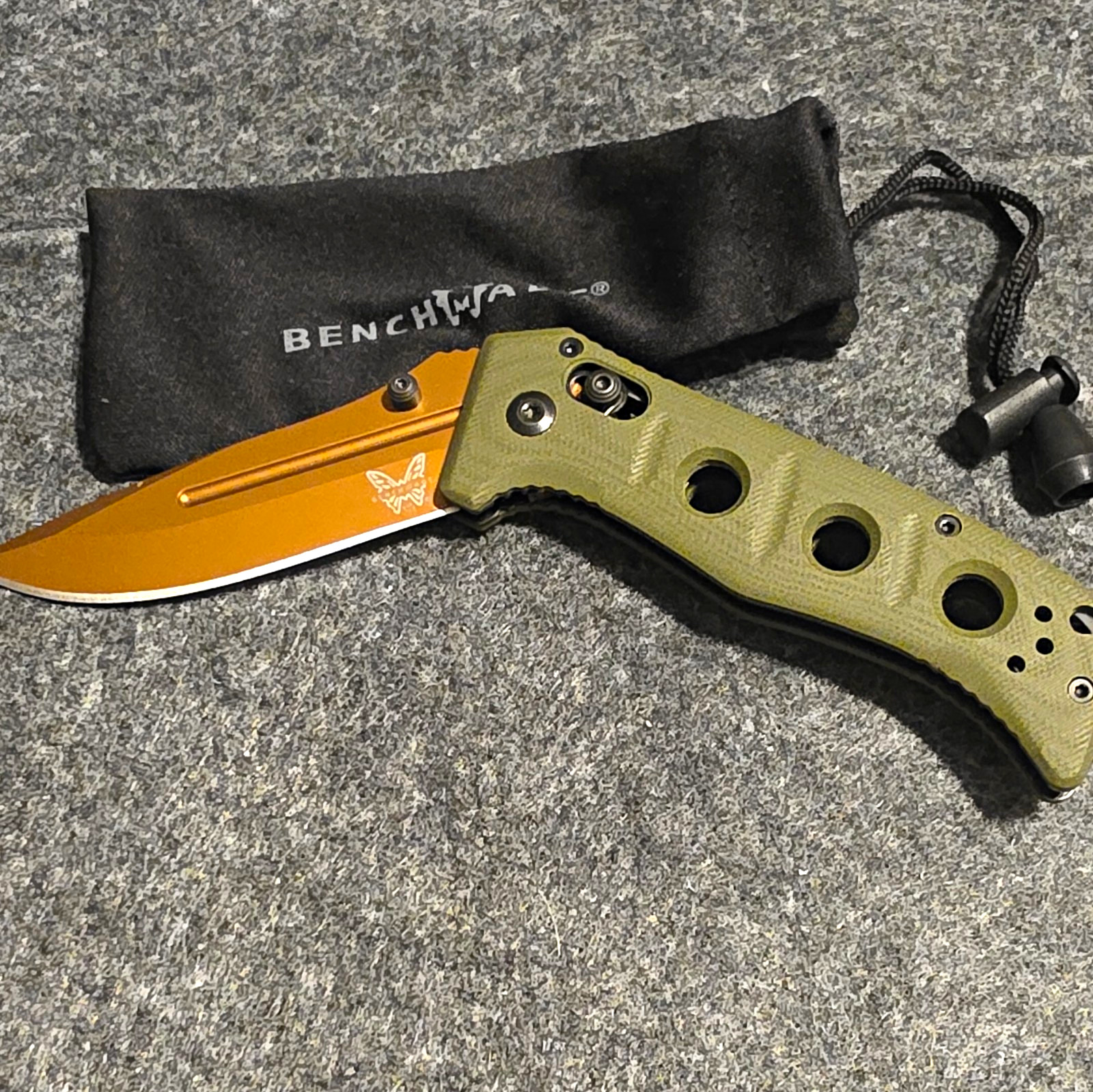 Benchmade 273FE-2 Mini Adamas G10 Green Pocketknife Bronze Drop Point Plain
