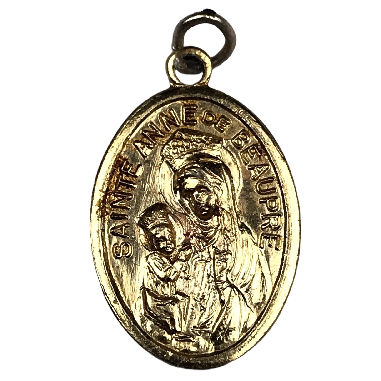 Vintage Saint Anne de Beaupré Gold Tone Charm Medal Basilica Cathedral Catholic Vintage Saint Anne de Beaupré Gold Tone Charm Medal Basilica Cathedral Catholic