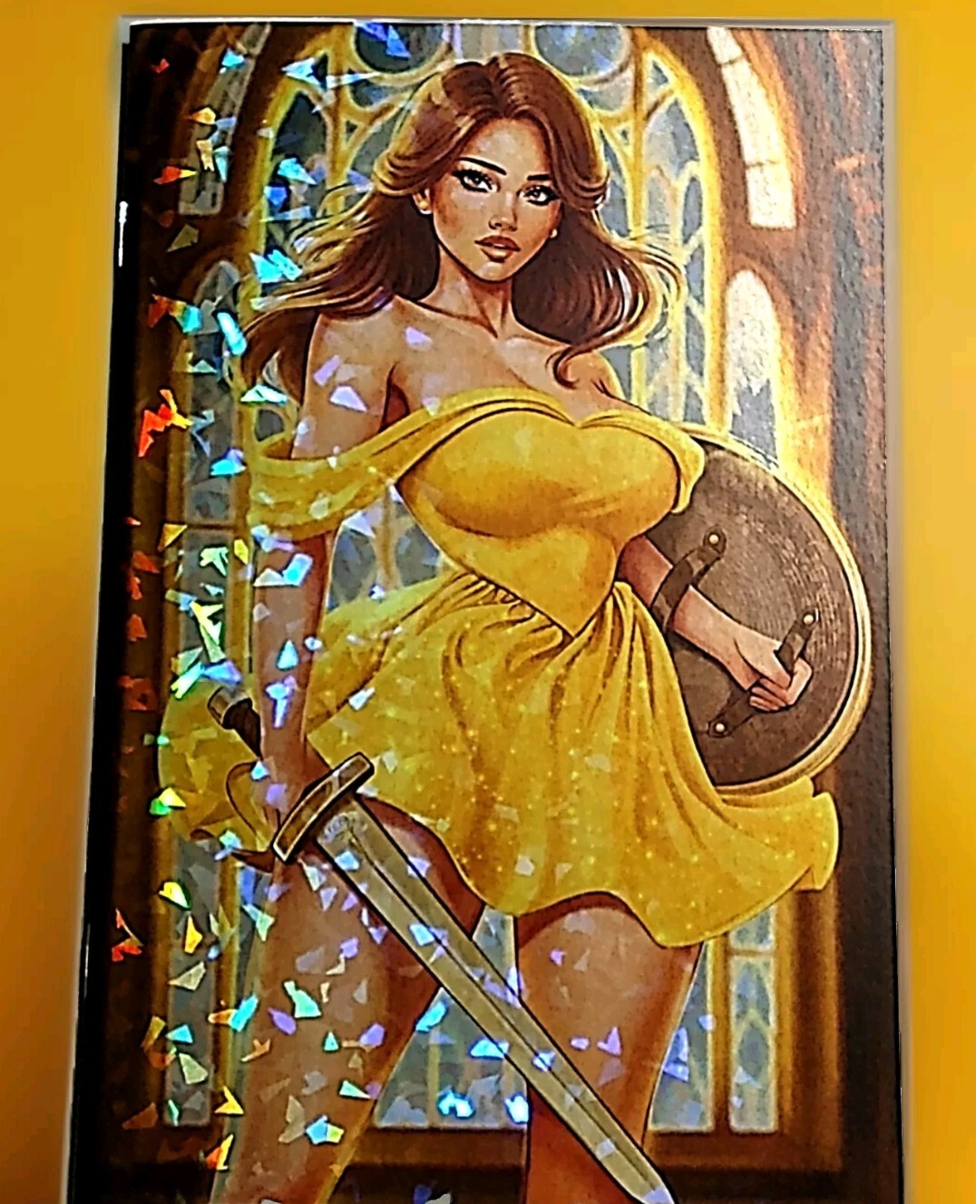 M House Beauty And The Beast Battle Ready Belle Nice CRYSTAL Foil Variant Cover 