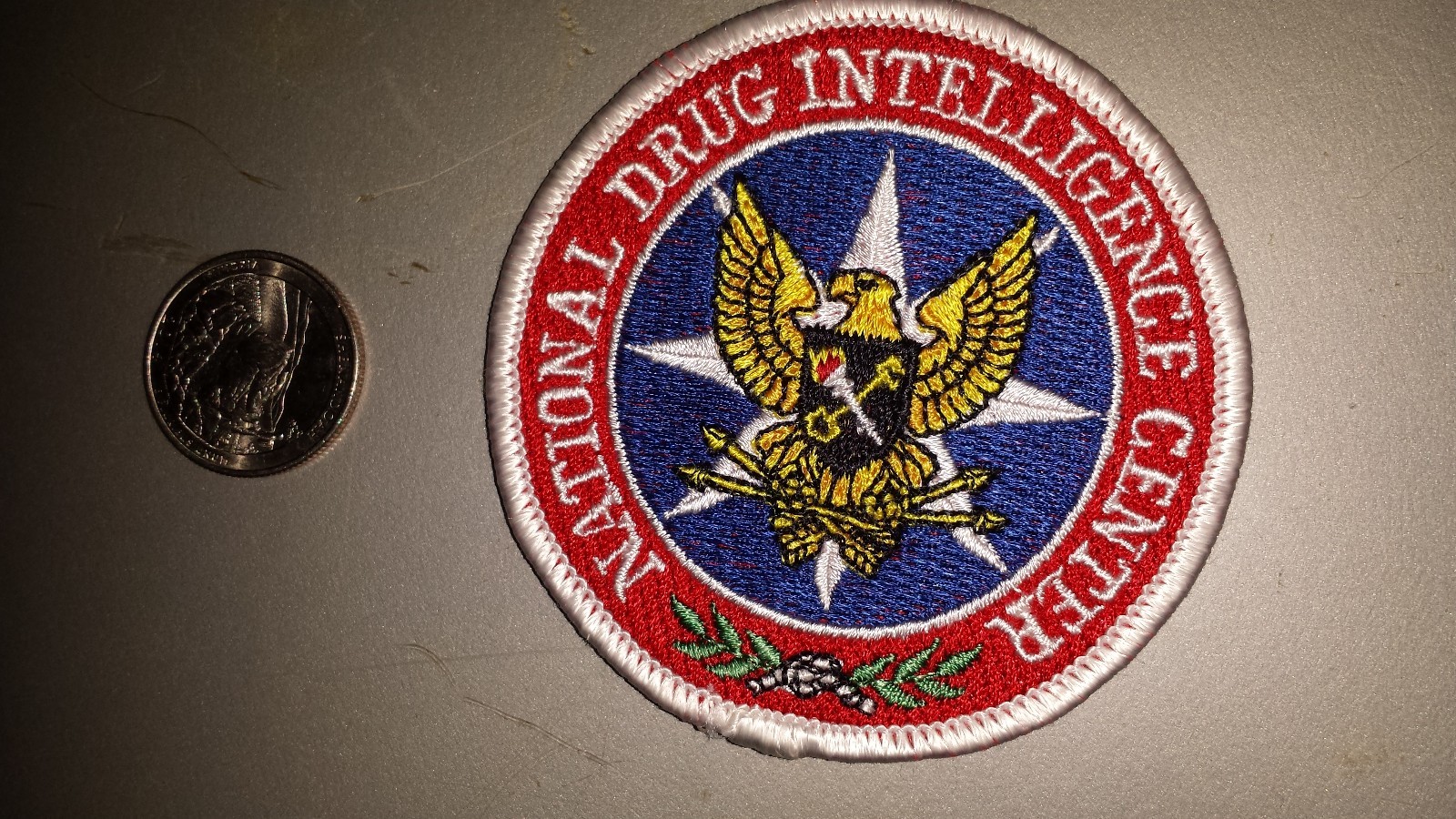 RARE Vintage NEW unused NATIONAL DRUG INTELLIGENCE CENTER  DOJ issued NDIC patch