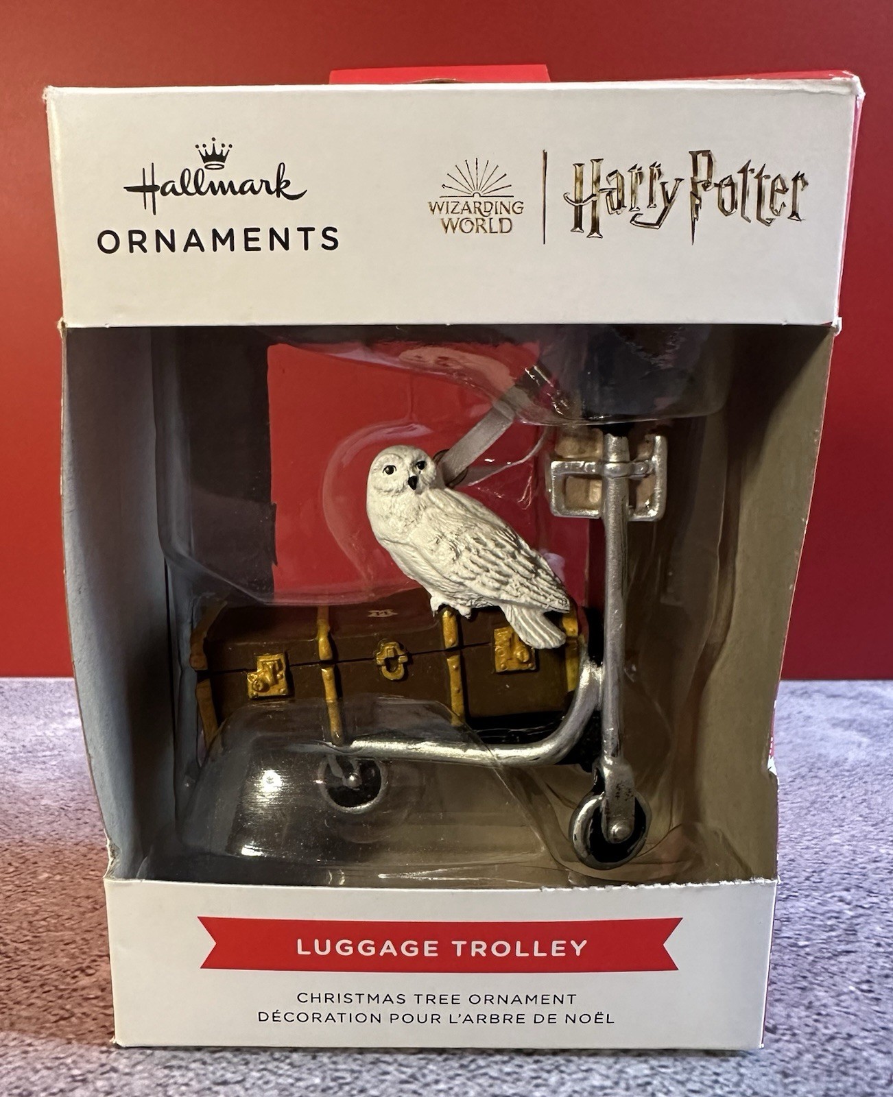 Hallmark Harry Potter Luggage Trolley Hedwig Owl Christmas Holiday Ornament 2022 Hallmark Harry Potter Luggage Trolley Hedwig Owl Christmas Holiday Ornament 2022