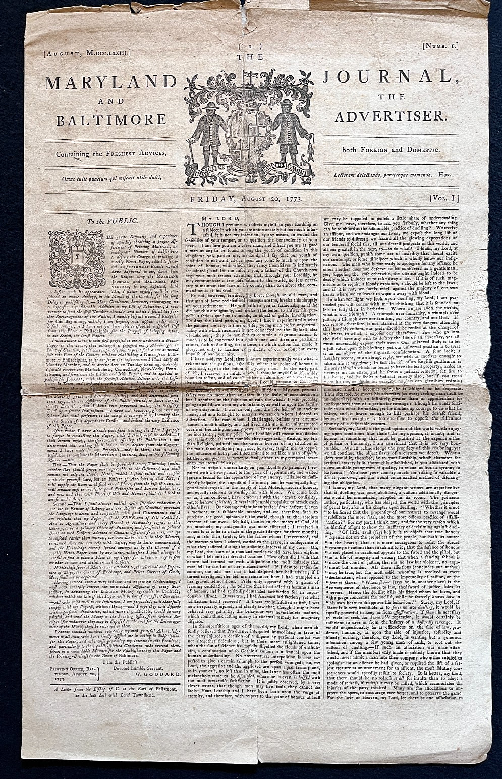 Maryland Journal and Baltimore Advertiser - Early Facsimile Reprint