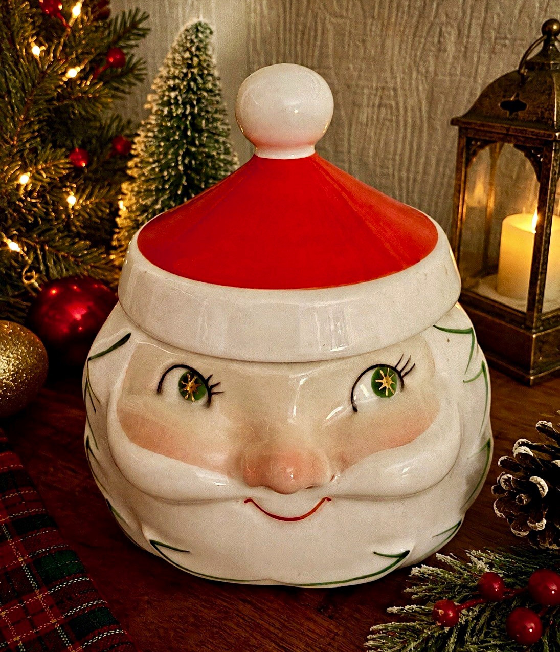 Vintage Holt Howard Starry Eyed Santa Sugar Bowl Vintage Holt Howard Starry Eyed Santa Sugar Bowl