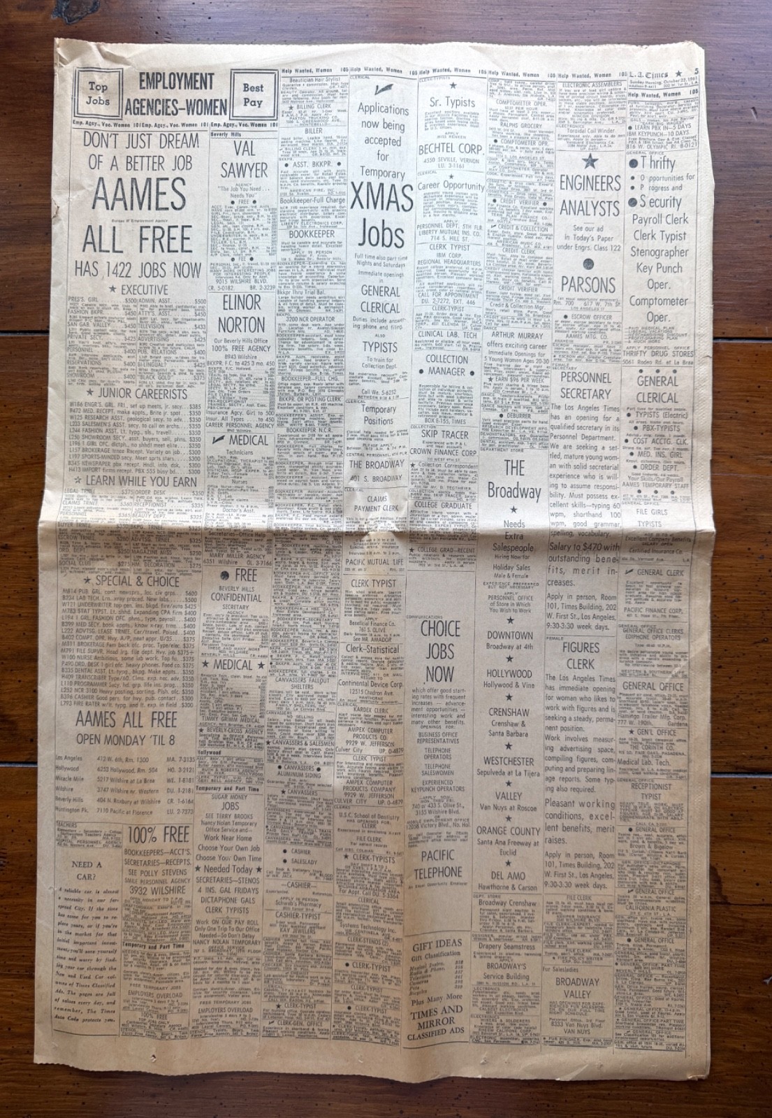 1961 LA Times Vintage Newspaper Women in STEM Early Computing Ads IBM Hughes 1961 LA Times Vintage Newspaper Women in STEM Early Computing Ads IBM Hughes