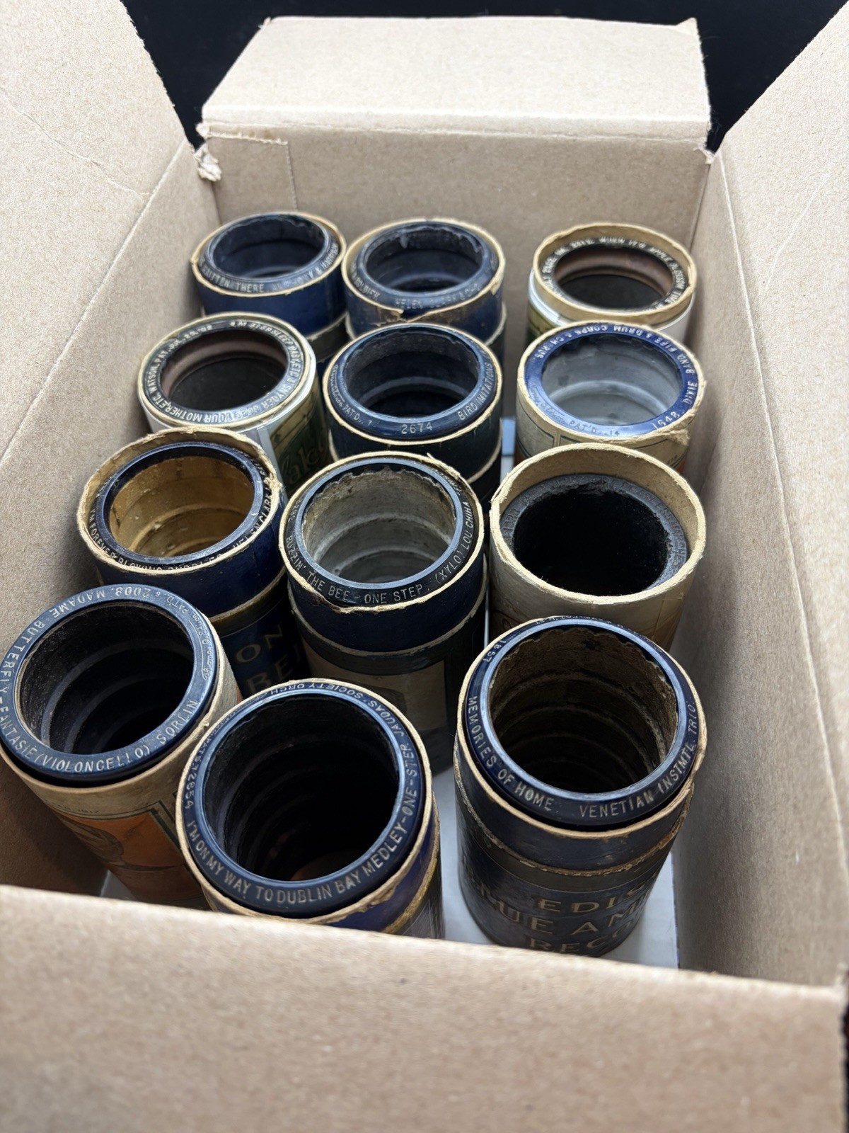 Antique Edison Phonograph Cylinder Records Lot Vintage Amberol Music Rolls Antique Edison Phonograph Cylinder Records Lot Vintage Amberol Music Rolls