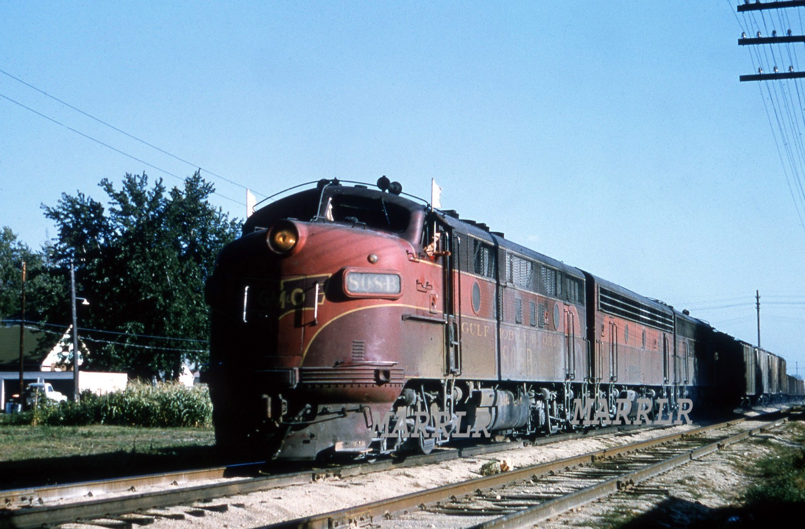 RR Photo-GM&O GULF MOBILE & OHIO 808B F3A Freight Action RR Photo-GM&O GULF MOBILE & OHIO 808B F3A Freight Action