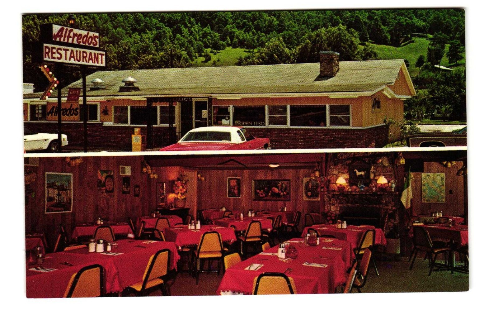 Alfredo's Restaurant Maggie NC Vintage postcard unposted