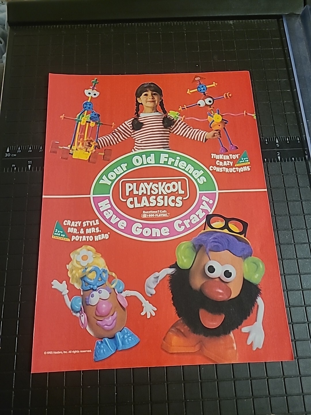 Playskool Classics Toys Print Ad 1990s 8x11 Great To Frame   