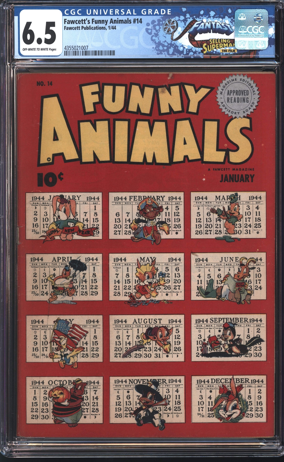 Fawcett Publications Fawcett's Funny Animals #14 1/44 FANTAST CGC 6.5 Off White