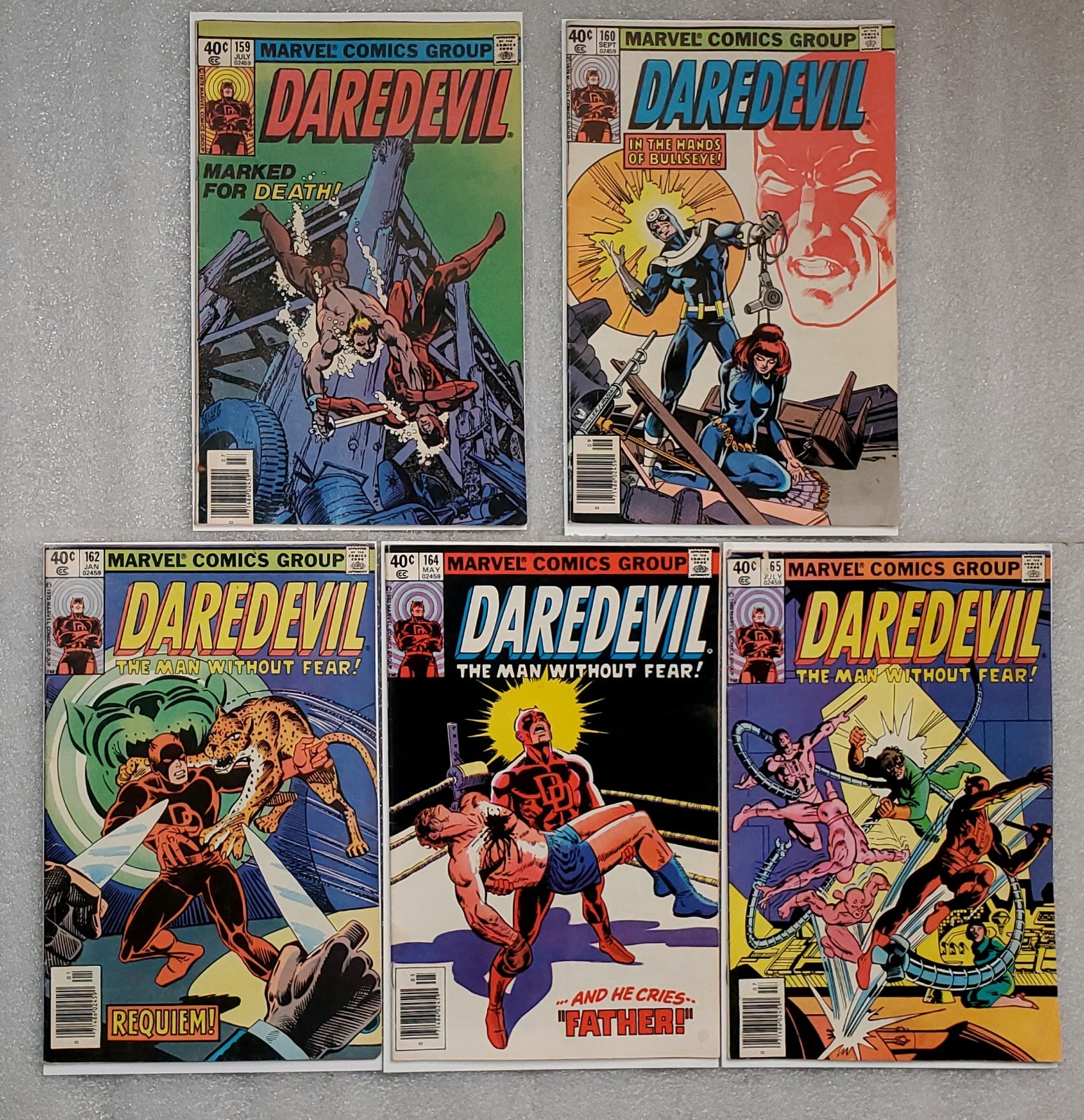 Daredevil 159 160 162 164 165 Frank Miller Run Bronze Age Lot VG-F Low-Mid Grade