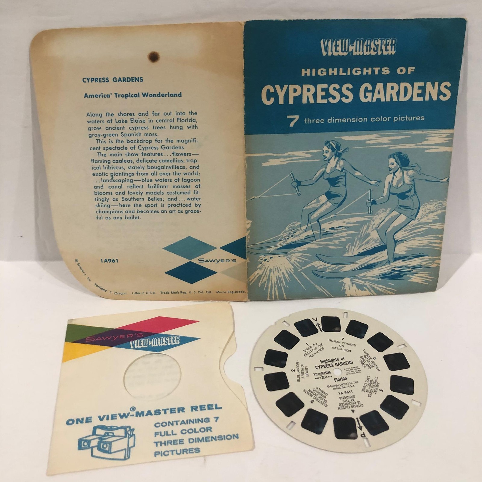 Sawyers View Master Rare 1958 Vintage Highlights of Cypress Gardens 1A961 Sawyers View Master Rare 1958 Vintage Highlights of Cypress Gardens 1A961