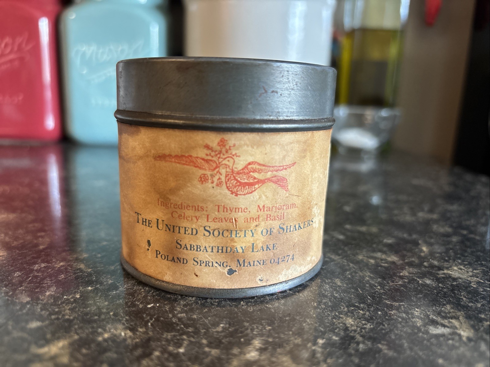 The United Society Of Shaker, Herbal Bouquet Full Tin, Vintage 1977