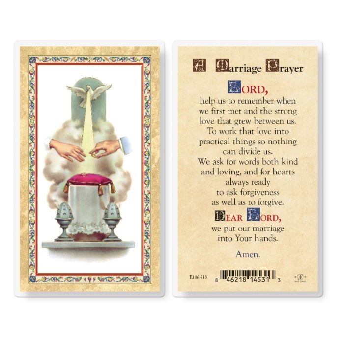 A Marriage Prayer - Laminated Holy Card 106-713