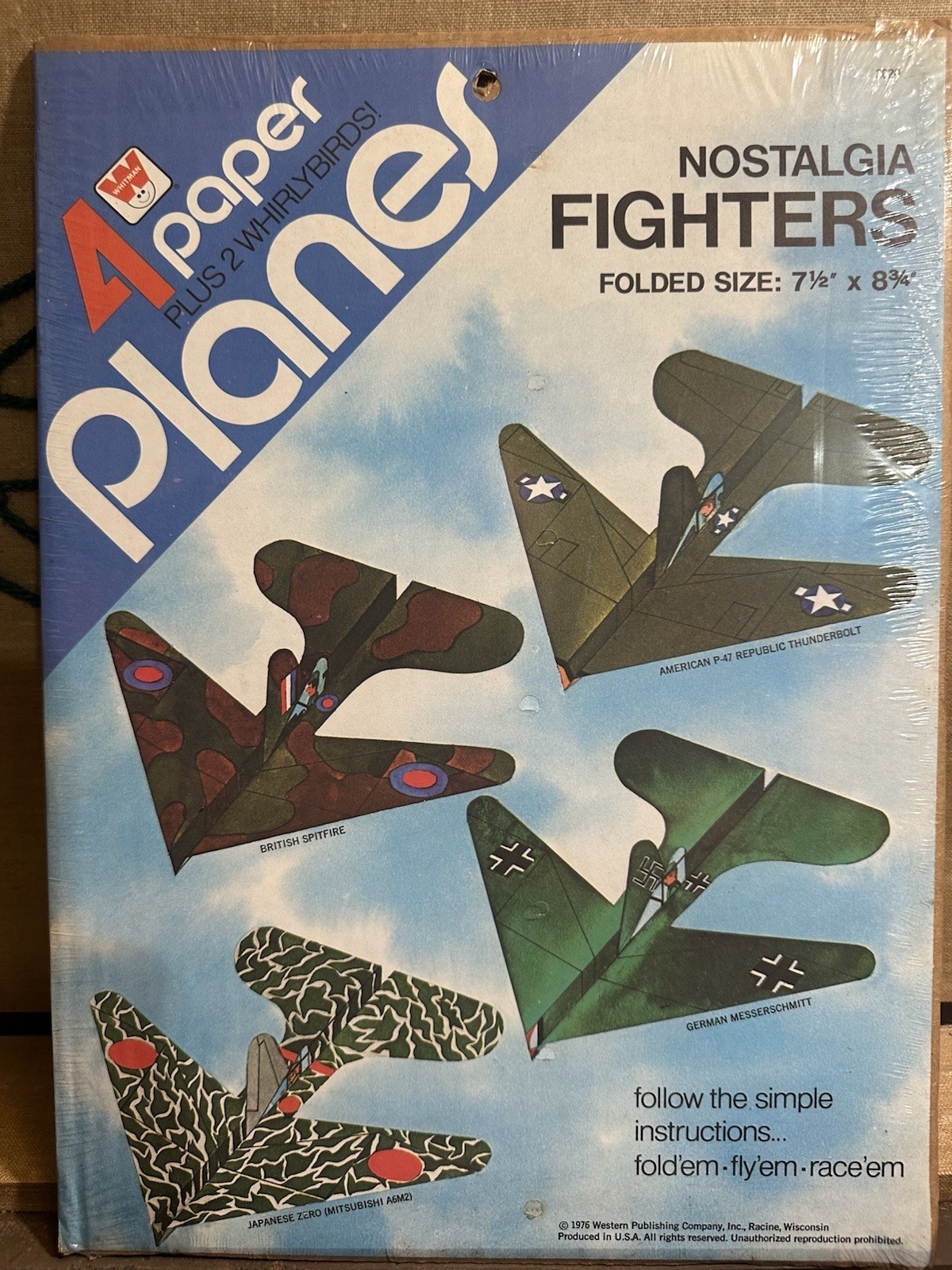 Vintage 1976 Western Publishing Paper Planes Nostalgia Fighters WWII Sealed NOS