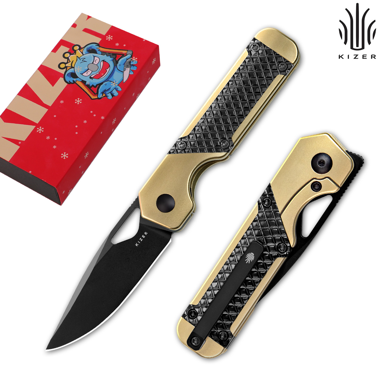 Kizer Mini Militaw Drop Point Folding Pocket Knife S45VN Blade KI3634SA3