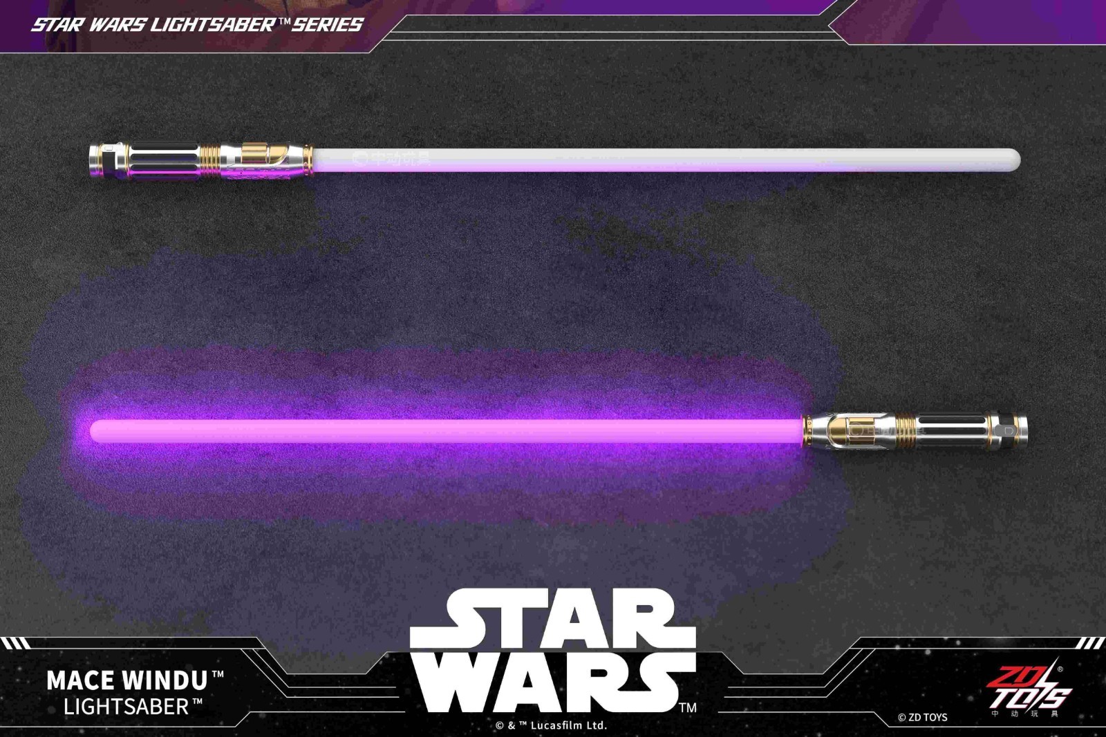 ZD Toys Star Wars Mace Windu Lightsaber 1:1 Light Effects & Sound Effects