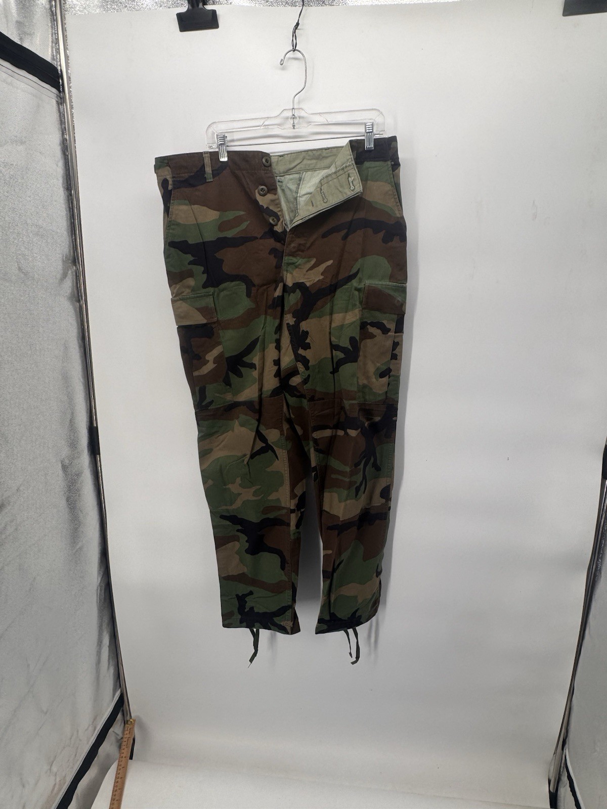 VTG Army Air Force BDU Woodland Camo Trousers Pants Medium Regular
