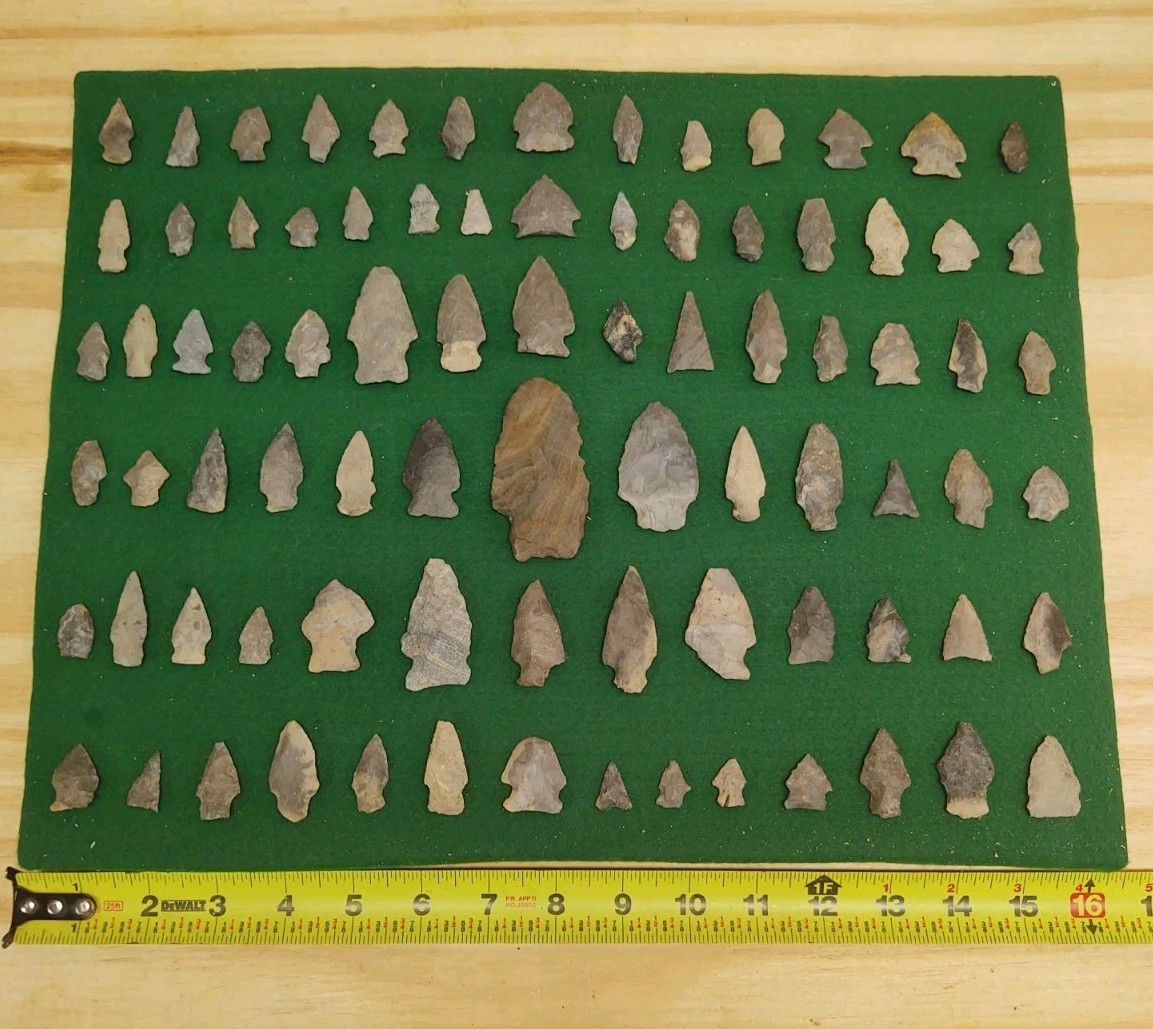 Huge Lot 80+ Authentic Native American Indian Arrowheads Stone Points Projectile