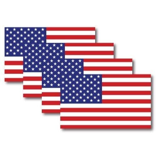 AMERICAN FLAG MAGNET DECAL 3X5 -4 PACK-HEAVY DUTY FOR CAR TRUCK SUV