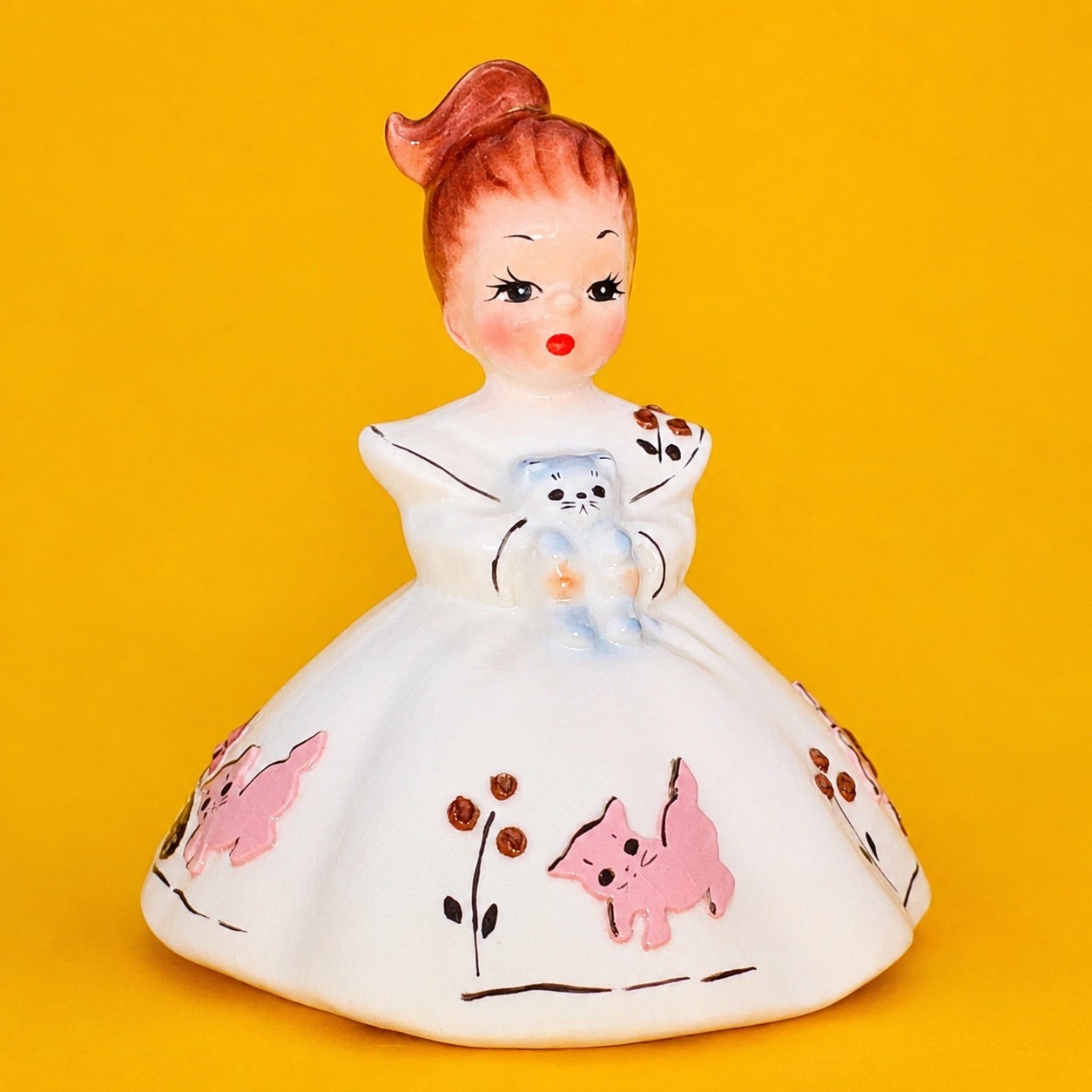 CUTE Vintage Josef Originals Mindy & Kittens Figurine California Rare Girl Cat CUTE Vintage Josef Originals Mindy & Kittens Figurine California Rare Girl Cat