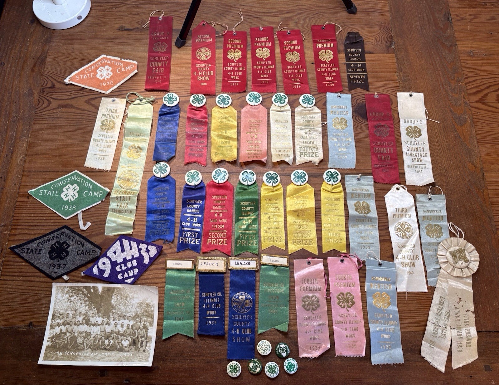 Large Lot of Vintage 4-H Club Items- Schuyler County Illinois 1935 - 1943    