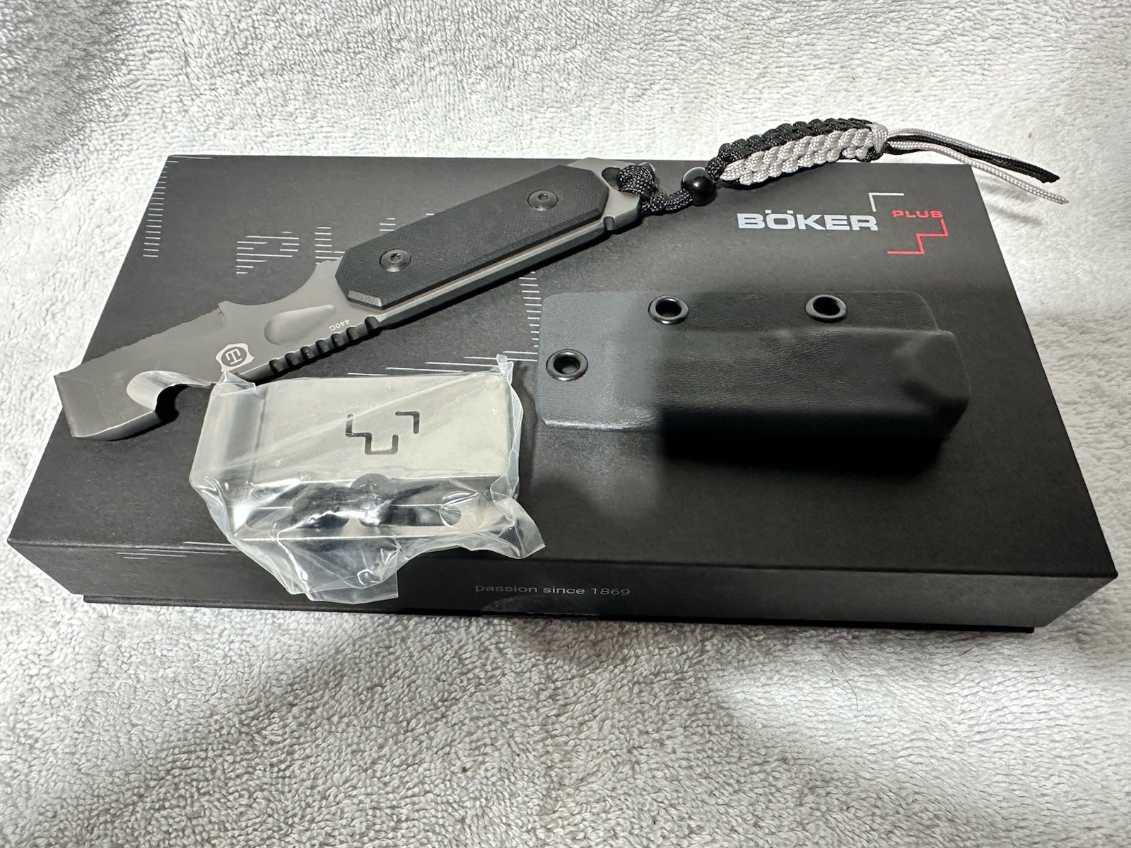 Boker Plus Cop Tool Fixed Blade Knife With Sheath NEW 02BO300