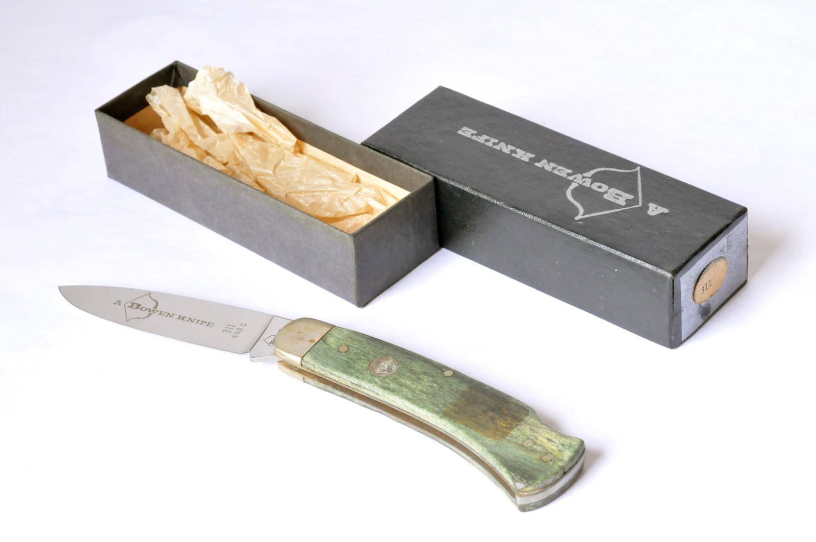 Bowen Classic Lock Back Smooth Green Bone 311 Made in Solingen, Germany