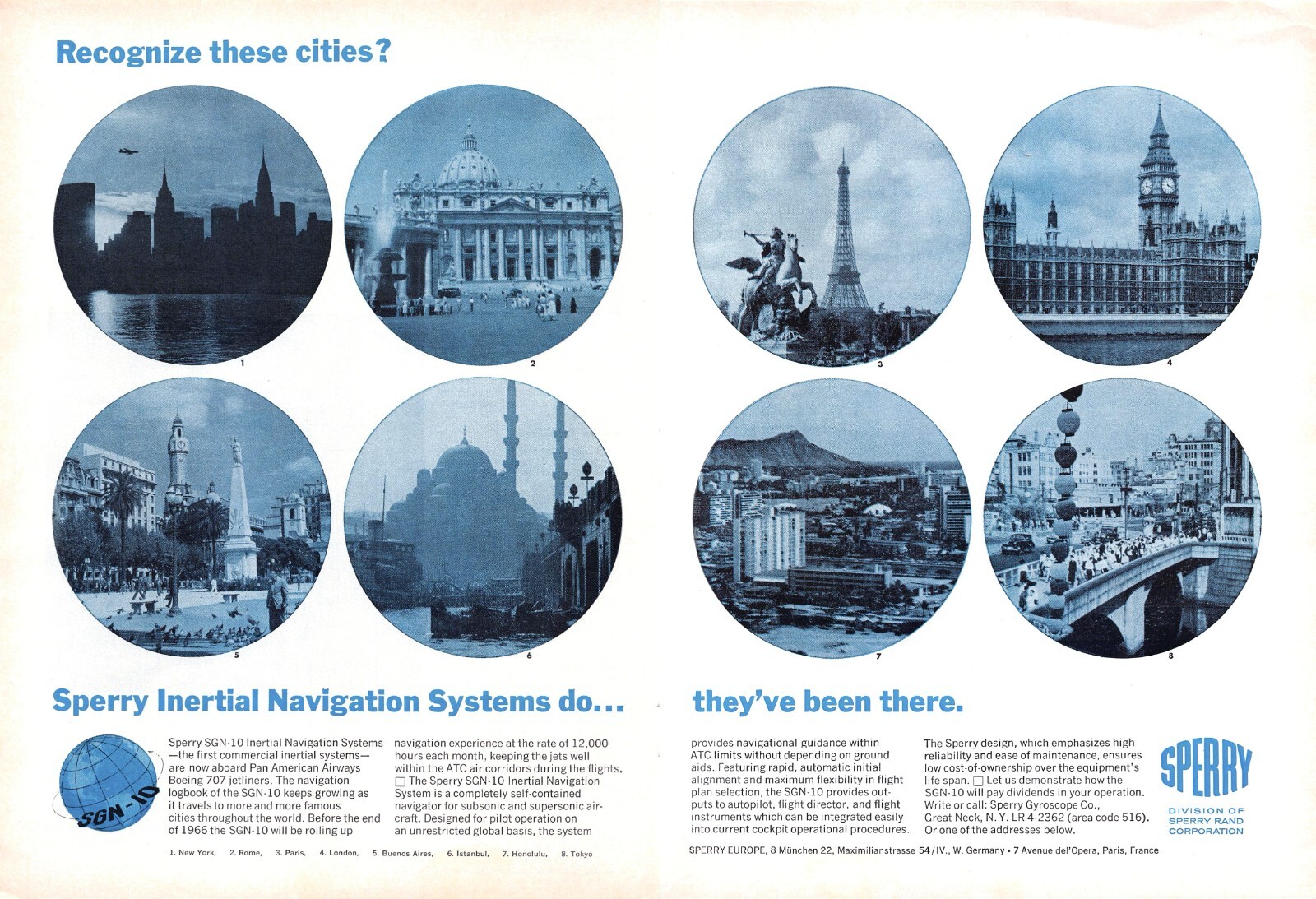 Sperry SGN-10 Inertial Navigation Systems Pan American Airways Vtg Mag Print Ad