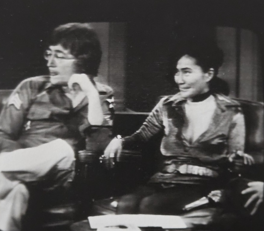 September 8, 1971 TV Screen Snapshot John Lennon & Yoko Ono on Dick Cavett Show September 8, 1971 TV Screen Snapshot John Lennon & Yoko Ono on Dick Cavett Show