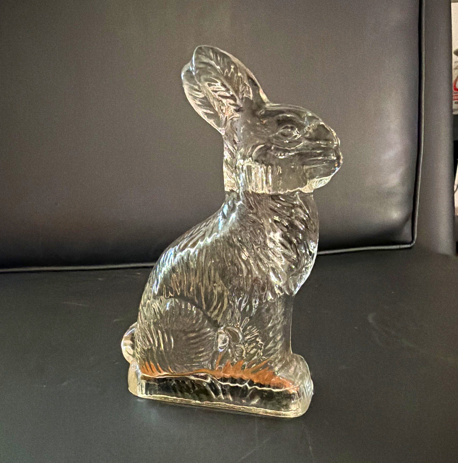 Vintage J.H. Millstein Co. Clear Glass Rabbit