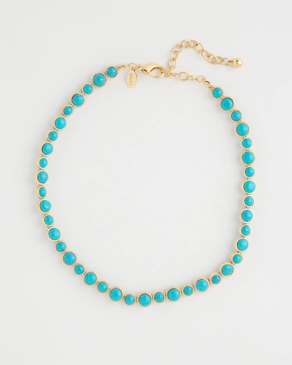 Vibrant Sleeping Beauty Turquoise Beads Necklace in 14K Yellow Gold Over