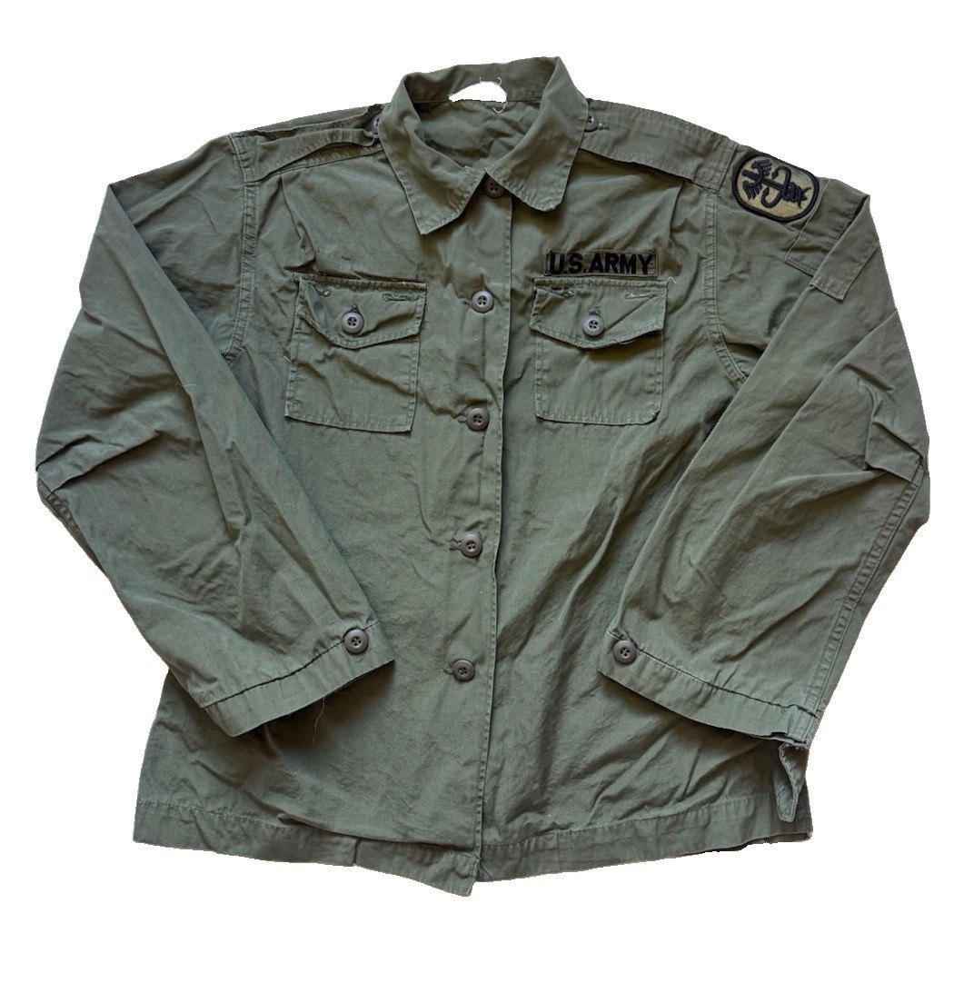 Vintage 70s 1970s Vietnam War Military OG-107 Shirt Womens Medic Shirt Size 16 Vintage 70s 1970s Vietnam War Military OG-107 Shirt Womens Medic Shirt Size 16