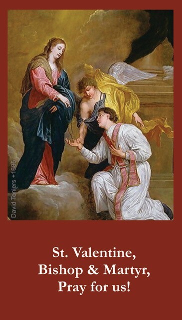 St. Valentine's LAMINATED Card, 5-pack, with Two Free Bonus Cards Included