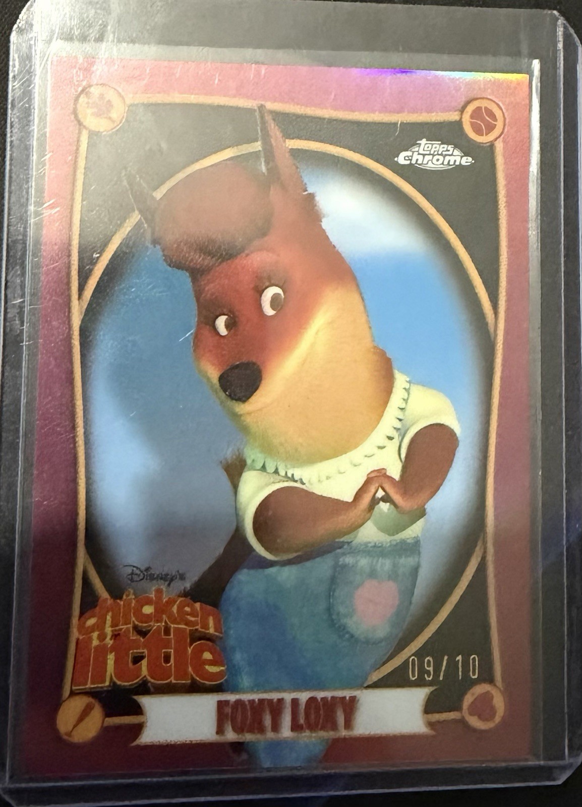 2025 Topps Chrome Disney Foxy Loxy Black Refractor #/10 - CL-7 Chicken Little