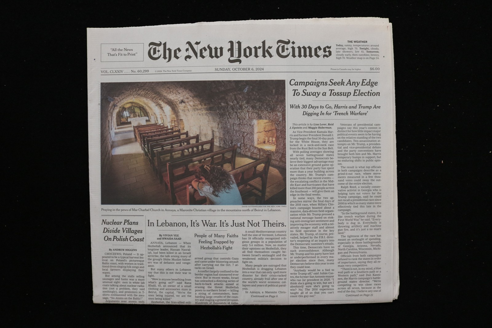2024 OCTOBER 6 NEW YORK TIMES - CAMPAIGNS SEEK ANY EDGE TO SWAY TOSSUP ELECTION 2024 OCTOBER 6 NEW YORK TIMES - CAMPAIGNS SEEK ANY EDGE TO SWAY TOSSUP ELECTION