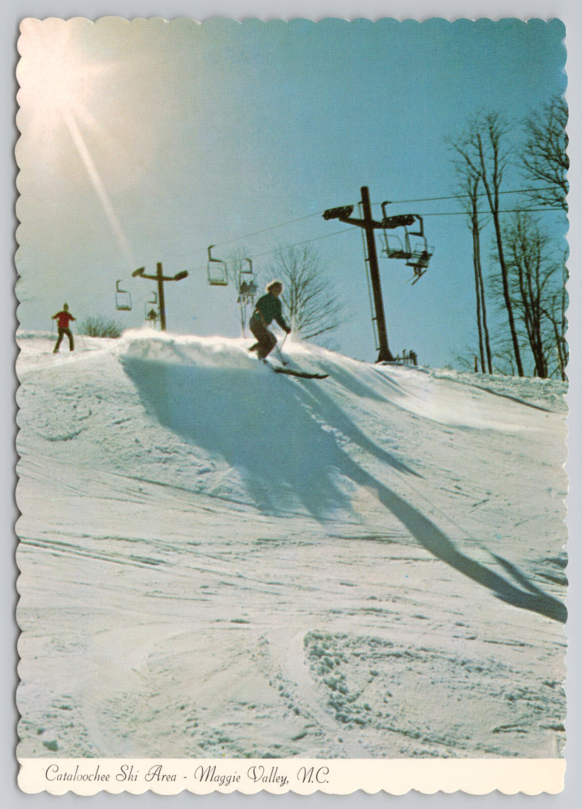 Maggie Valley NC Cataloochee Ski Area View North Carolina Postcard Snow Winter Maggie Valley NC Cataloochee Ski Area View North Carolina Postcard Snow Winter